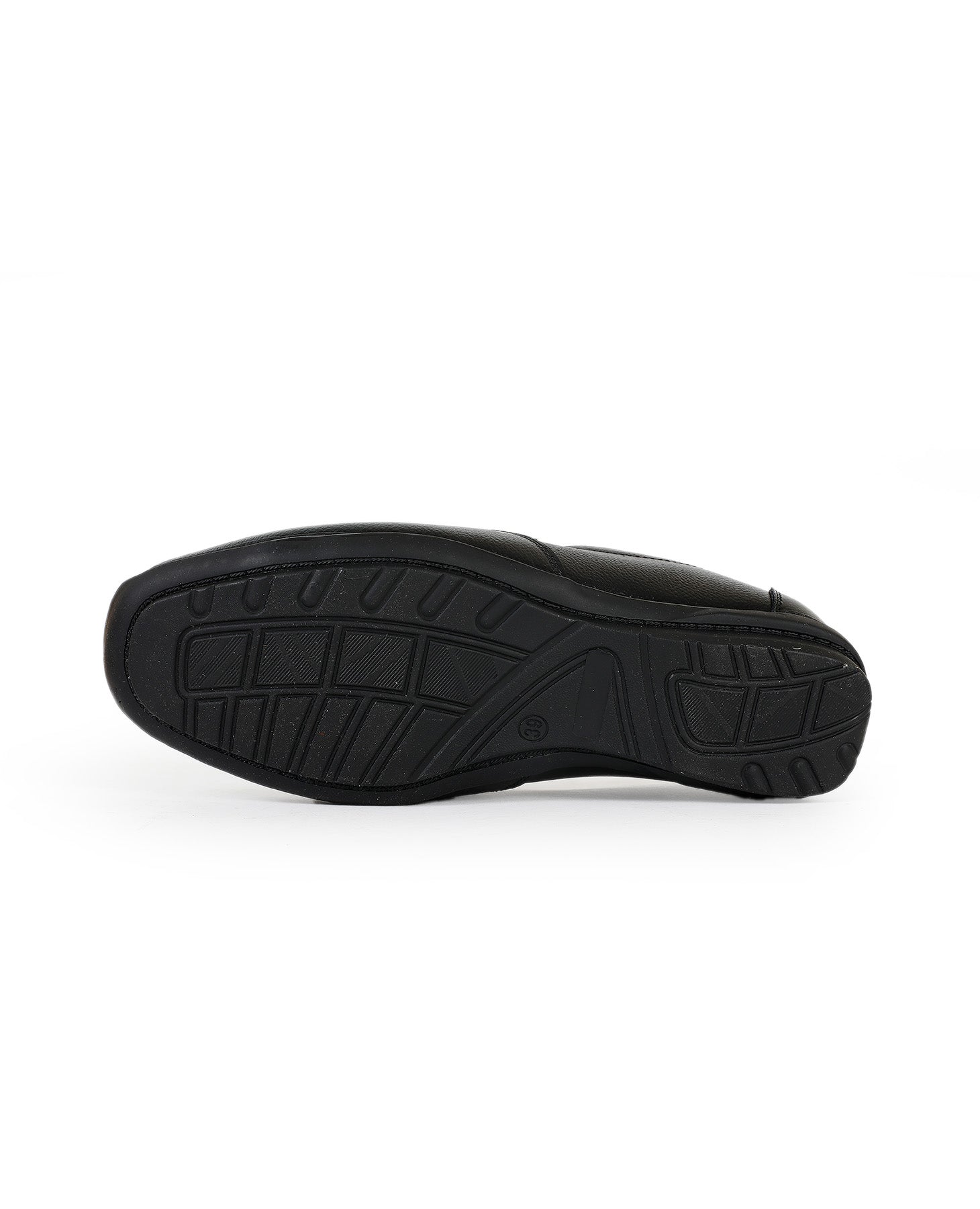 Men's leather black shoes 02077