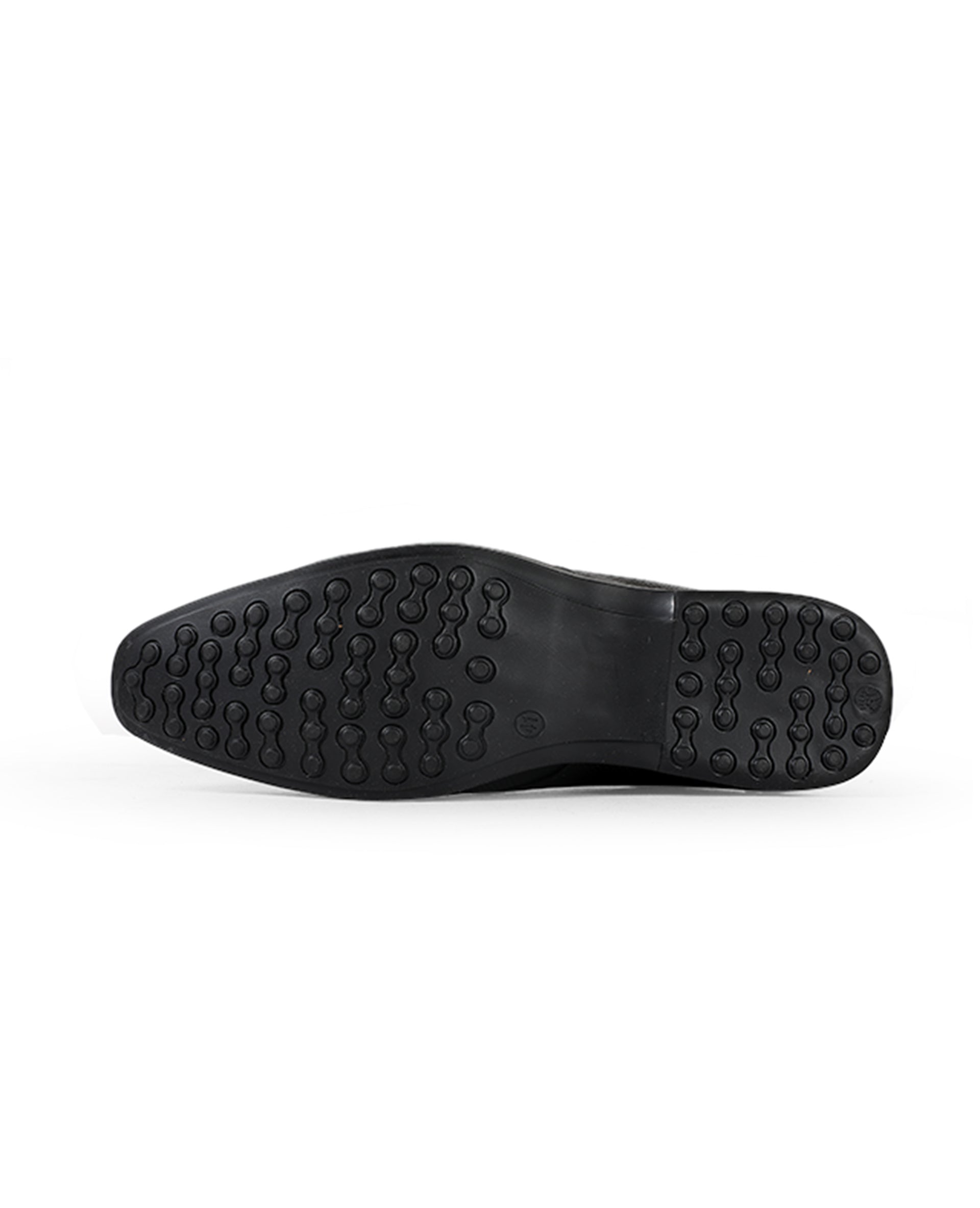 Men's leather black shoes 02084