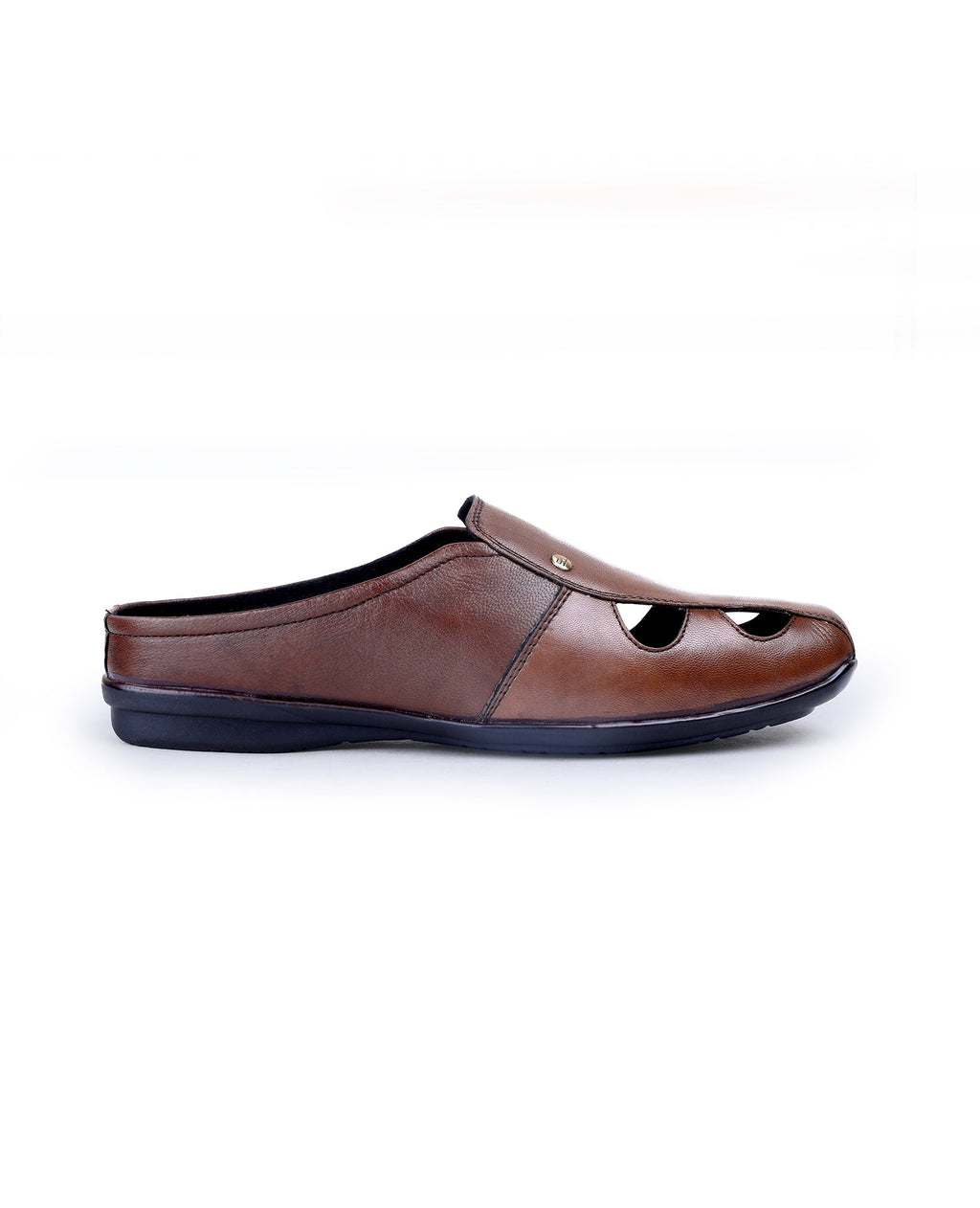 Men's leather brown half shoes 02086