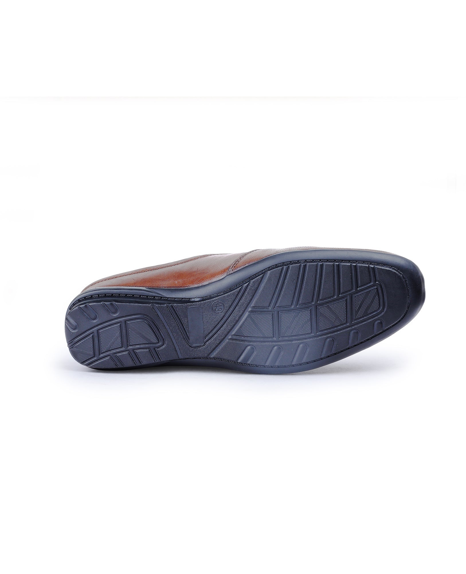 Men's leather brown half shoes 02086