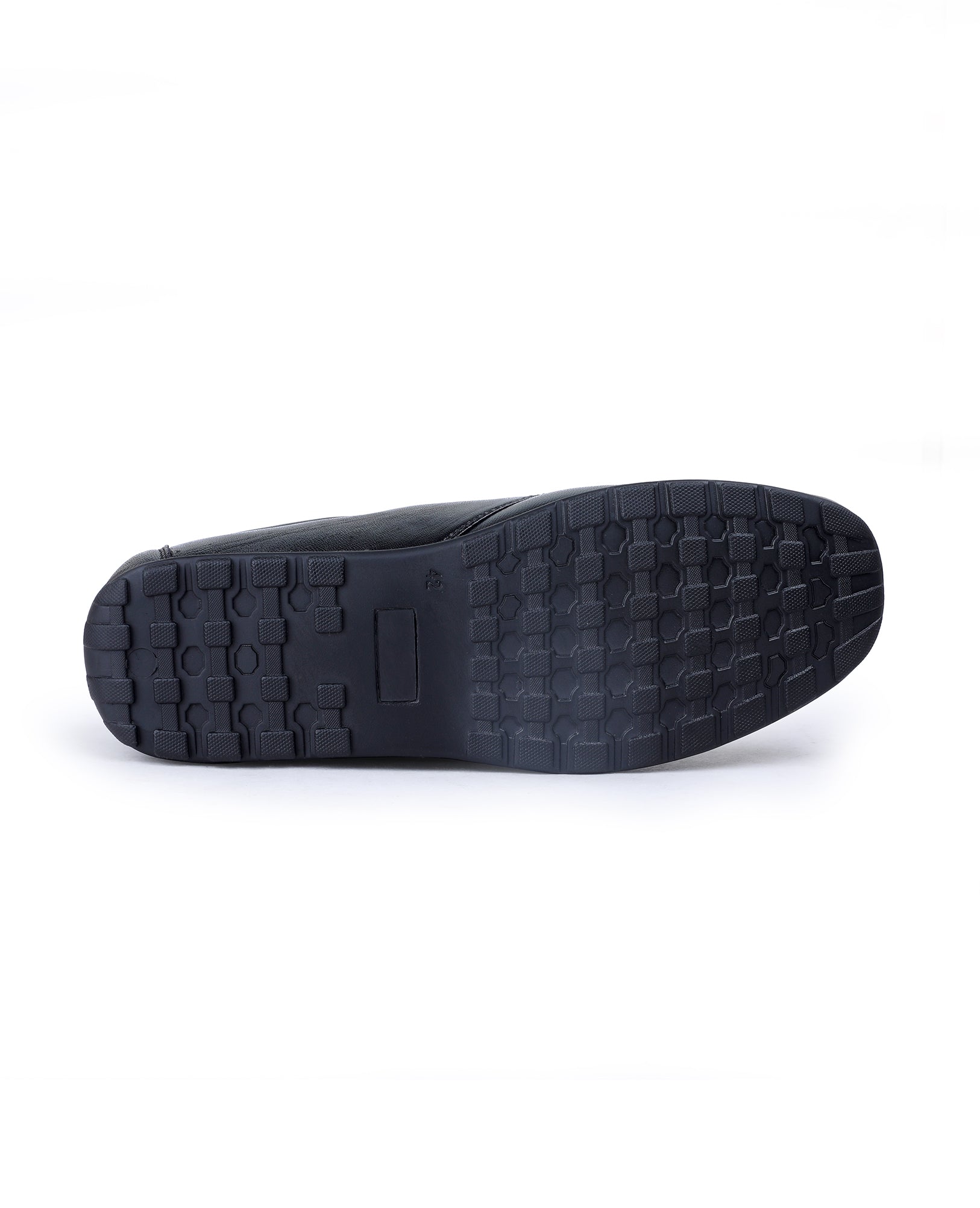Men's leather black shoes 02088
