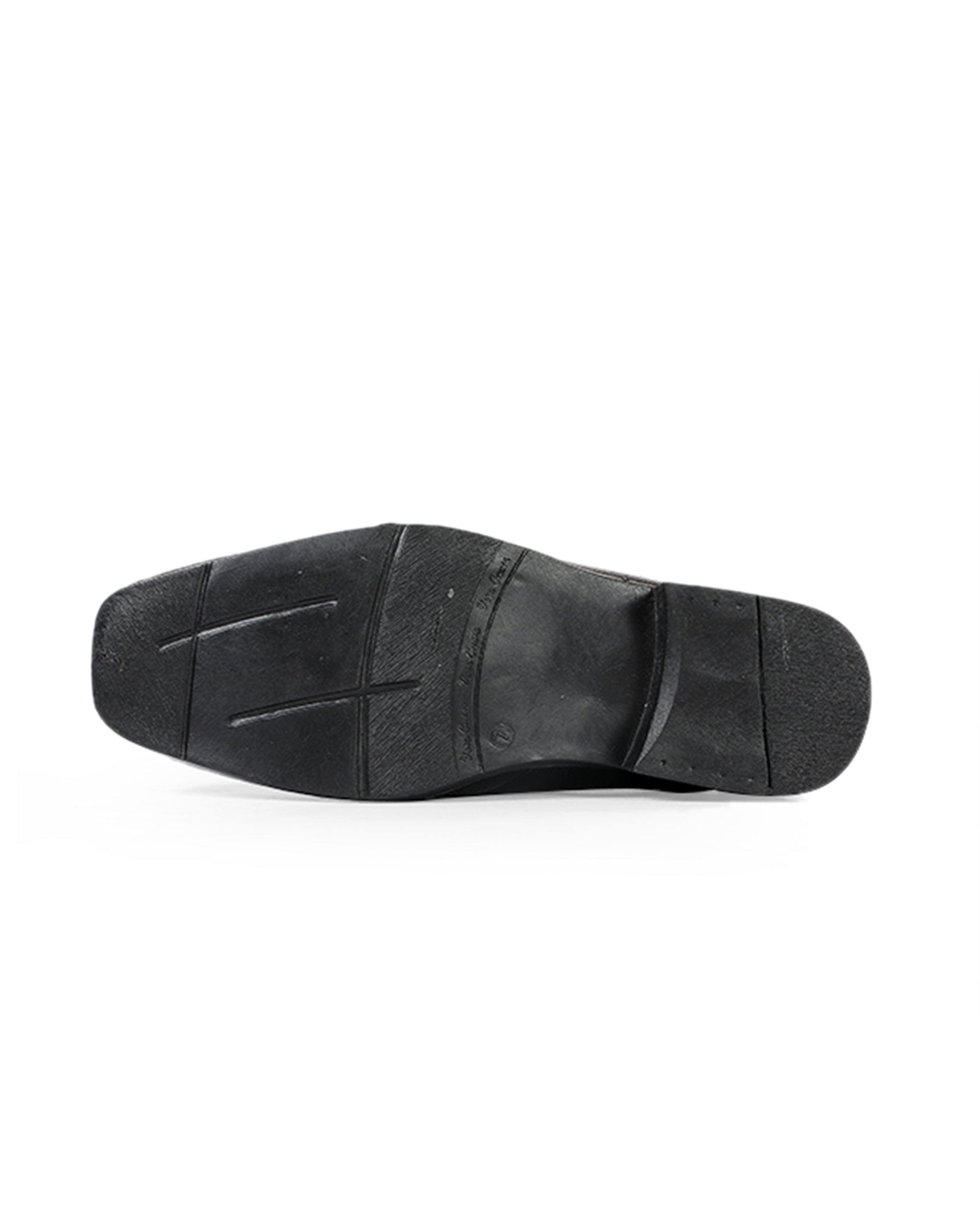 Men's leather black shoes 04252