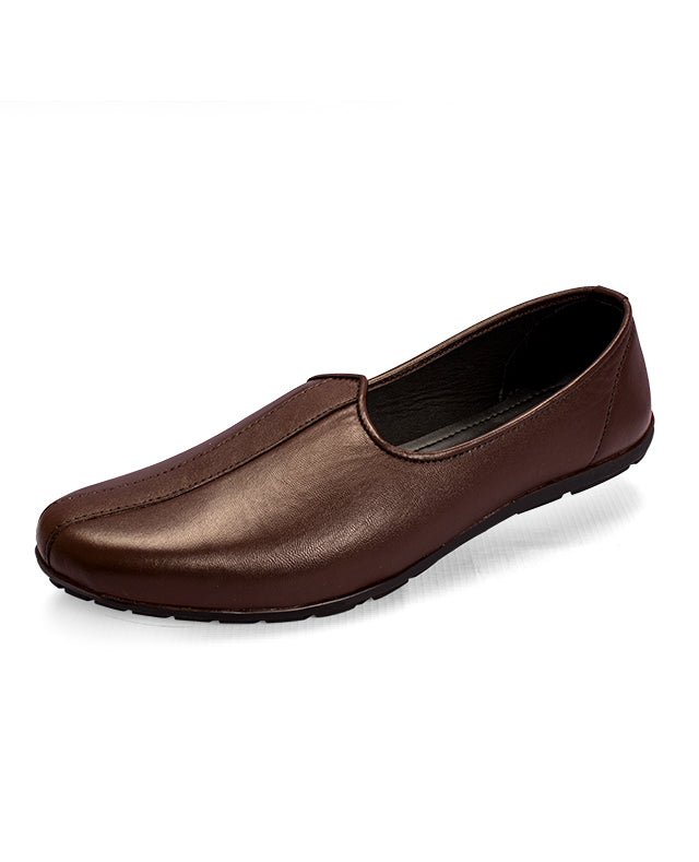 Men's leather brown shoes 106406