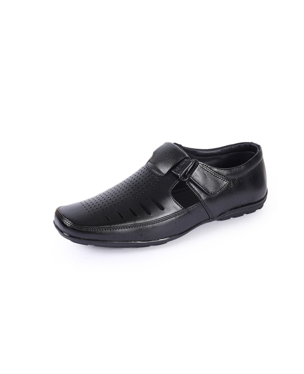 Men's leather Fisherman black Sandals 10801