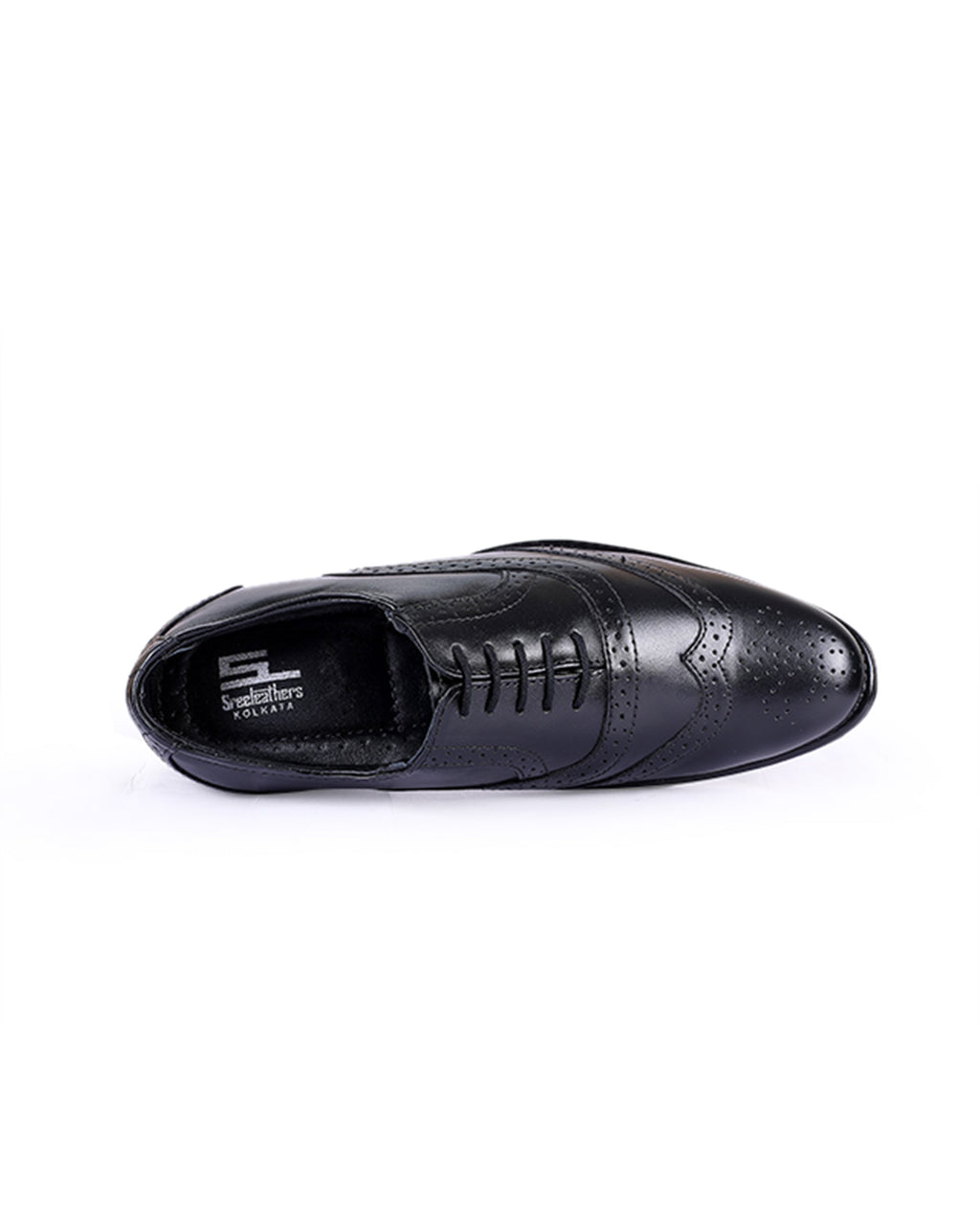 Men's leather brogue black shoes 200217
